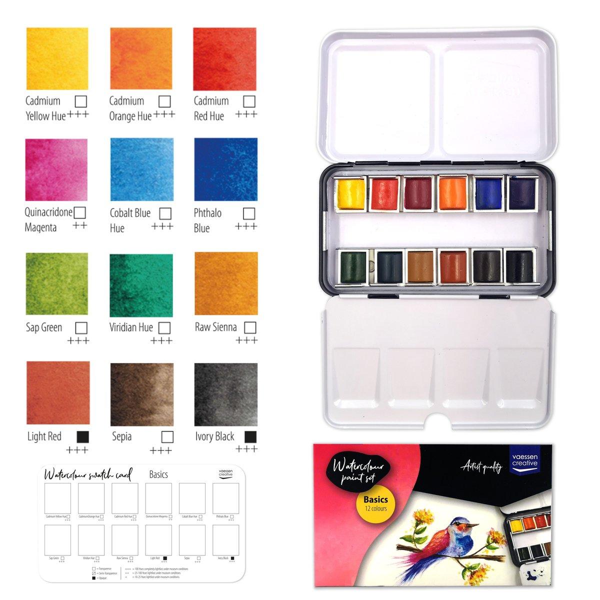 Vaessen Creative | Aquarellfarben Set Basis 12 Farben