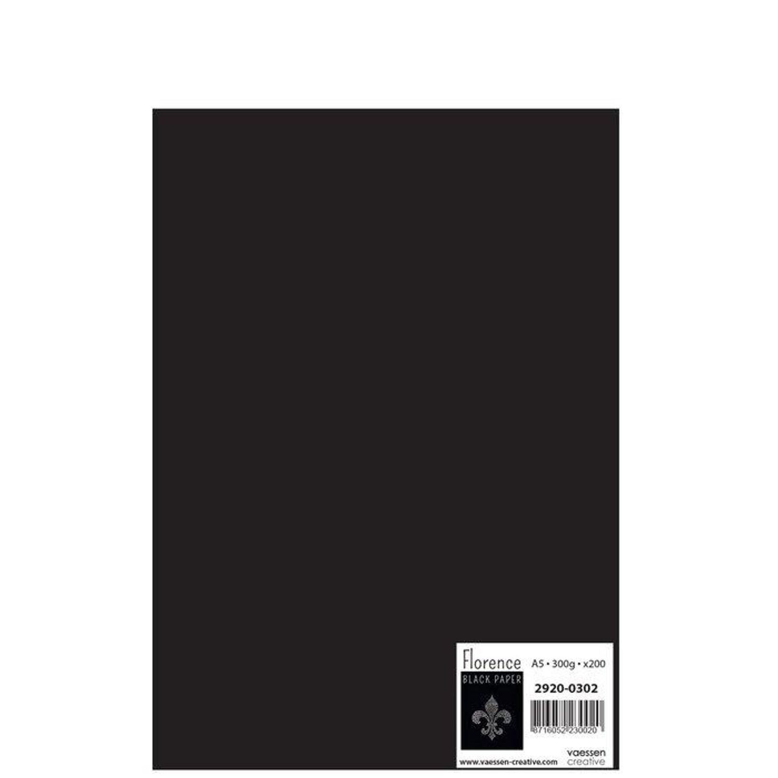 Florence | Papier A5 smooth 300g 200pcs Black