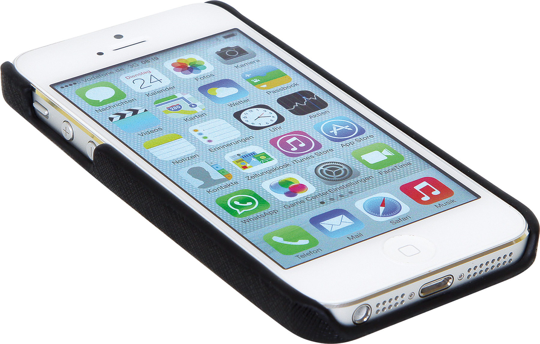 iPhone 5 Schutzhülle, Lederimitat, schwarz