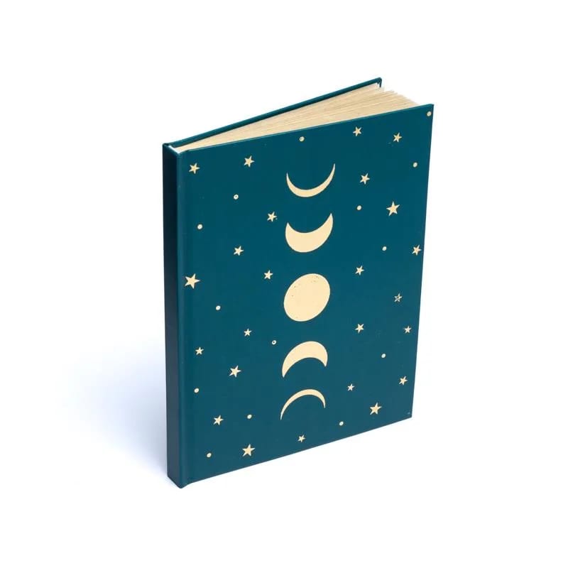 Notizbuch Mondphasen & Sterne blau -- 15x21cm