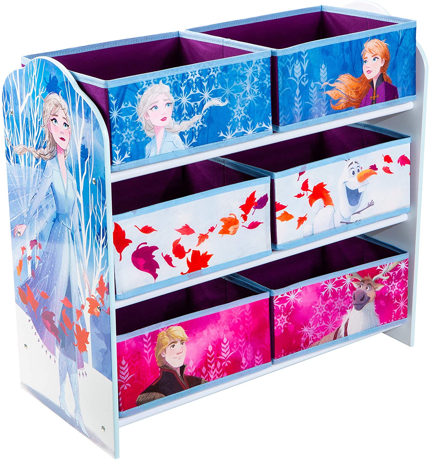 Die Eiskönigin - Regal zur Spielzeugaufbewahrung mit sechs Kisten für Kinder
