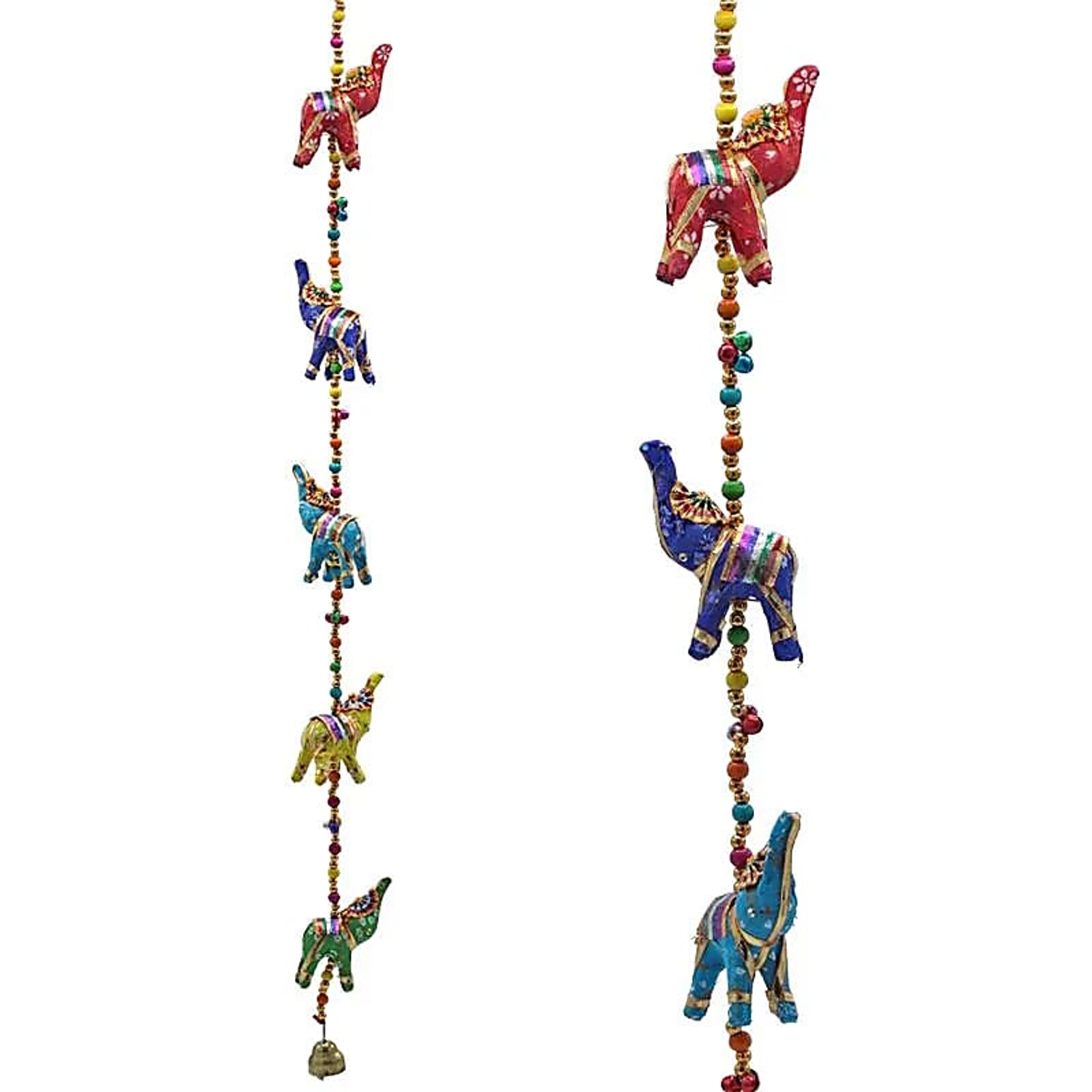Dekorative Girlande mit Elefanten aus Stoff -- 80 cm