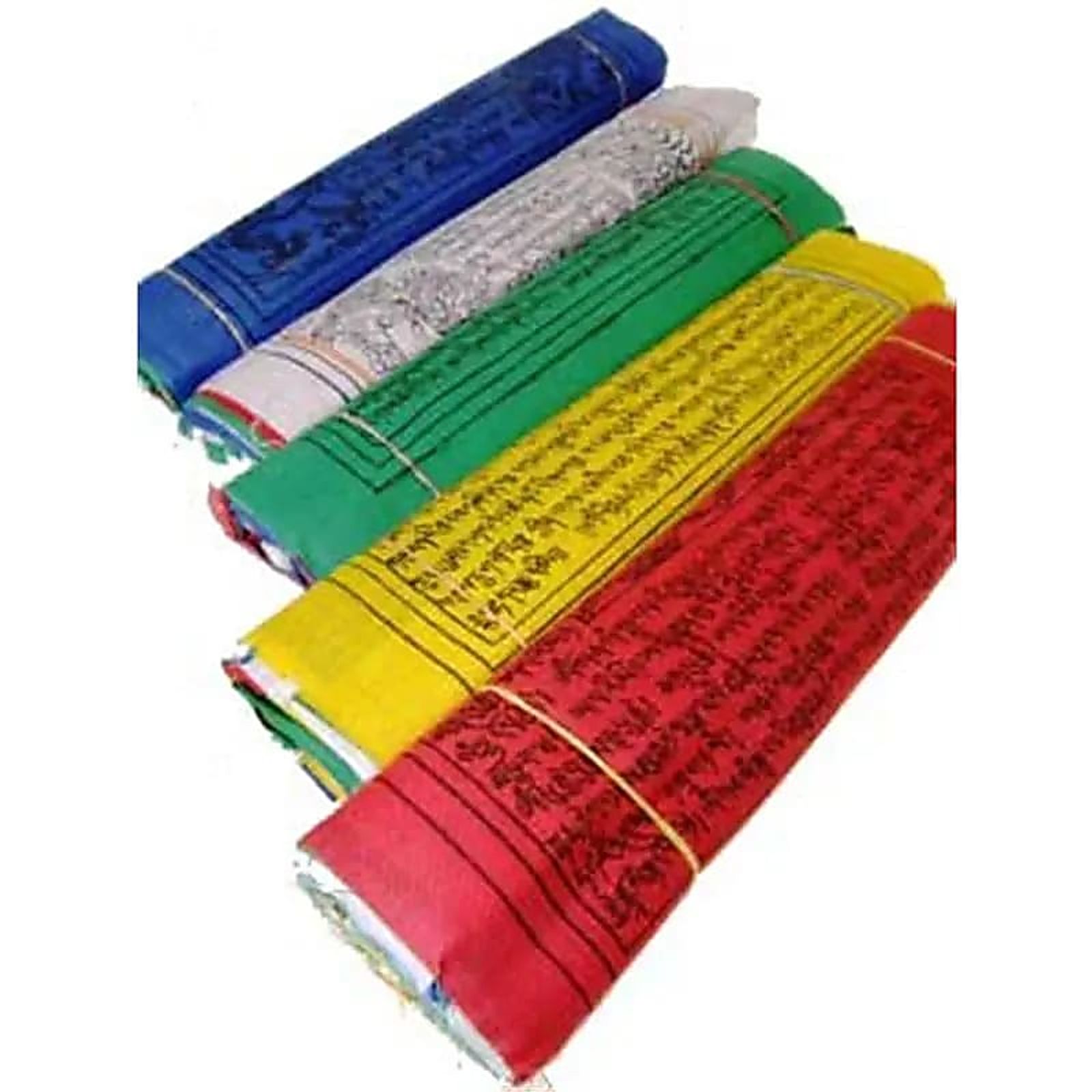 10 Tibetische Gebetsfahnen mit Schnur M -- 17.5x17.5x170 cm