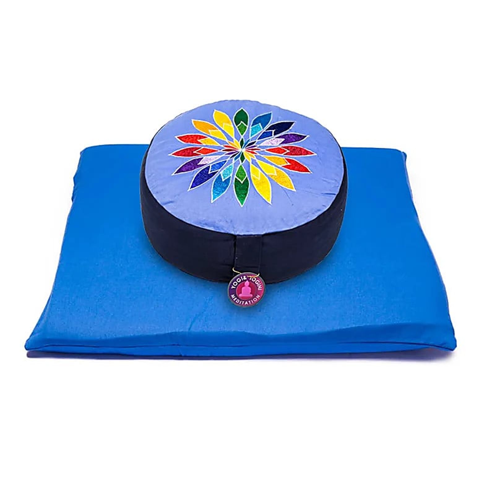 Meditations SET blau Vielfarbige Blume -- 65x65x5 cm