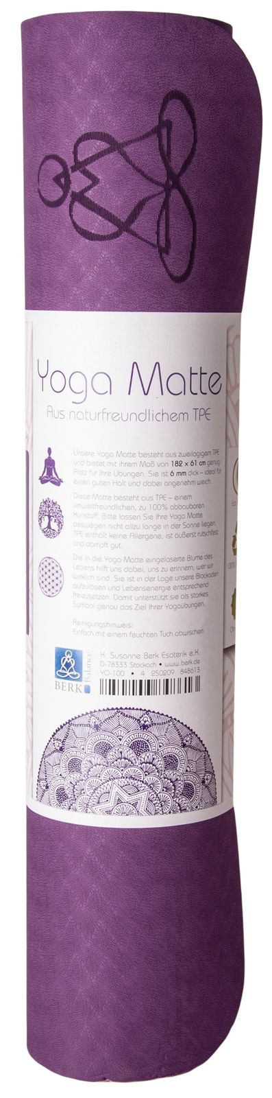 Yogamatte TPE ecofriendly - dunkellila/zartlila