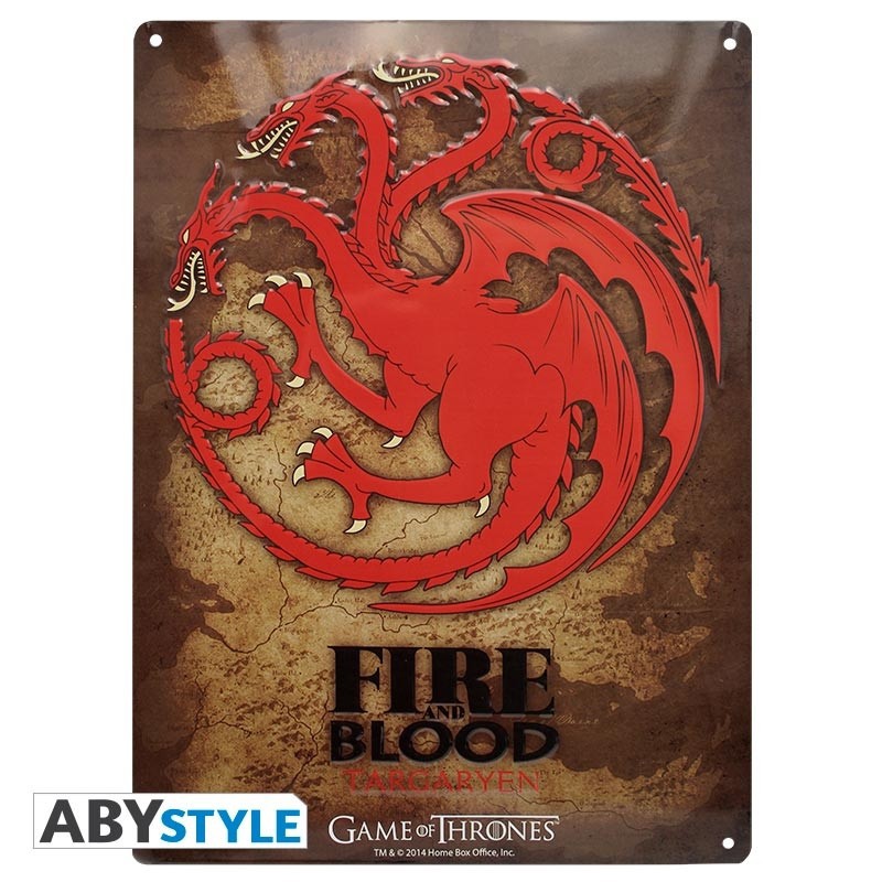 Game of Thrones Targaryen - Metallplatte - Emblem