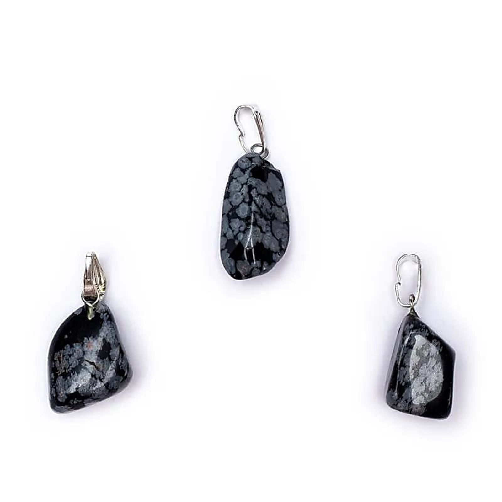 Schneeflocken Obsidian Edelsteinanhänger Öse eingesteckt-- ±1-2.5 cm