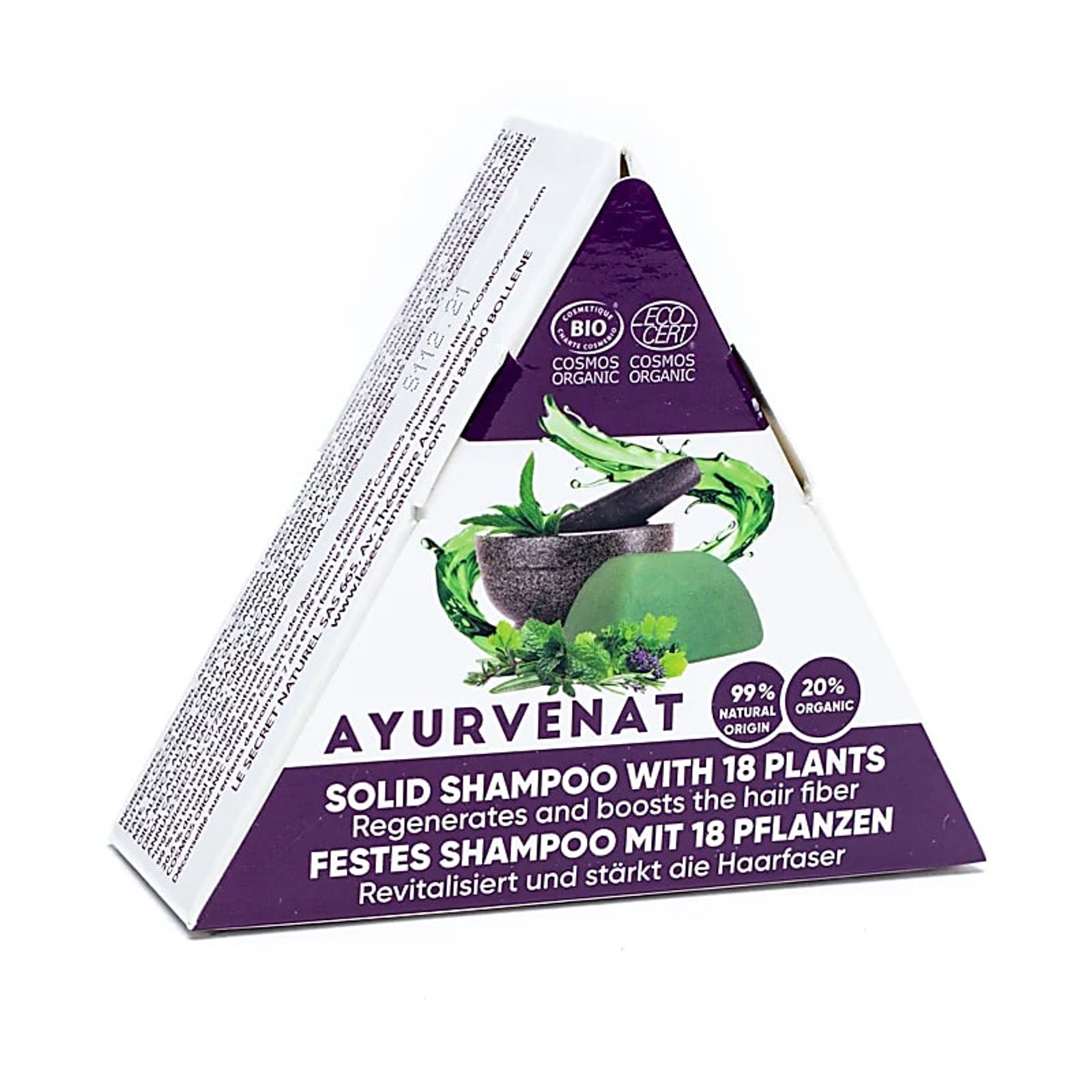Ayurvenat Solide Shampoo Block BIO -- 50g