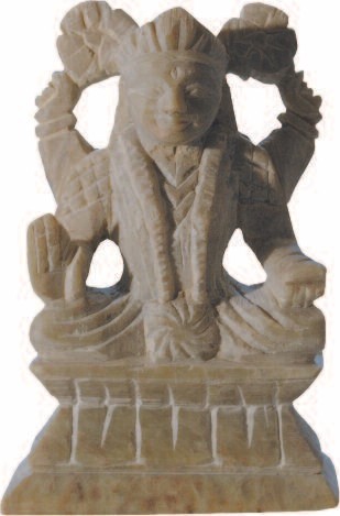 "Lakshmi" Statue Speckstein natur 7x9,5 cm