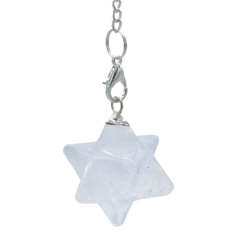 Bergkristall Merkaba Chakrapendel achtspitzig -- 3 cm