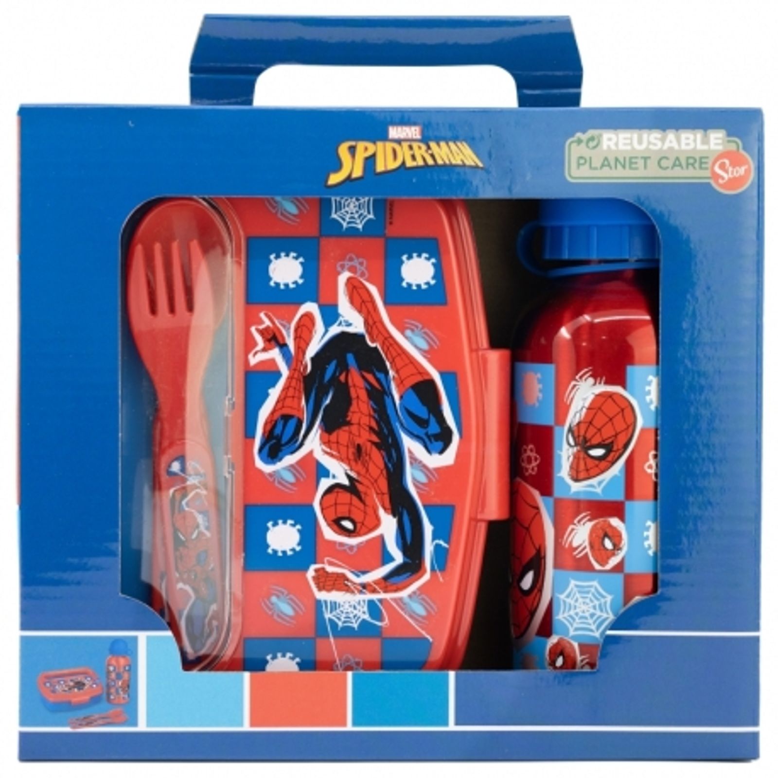 Spiderman Midnight Flyer - Gift Box (Sandwich Box, Trinkflasche, Besteck)