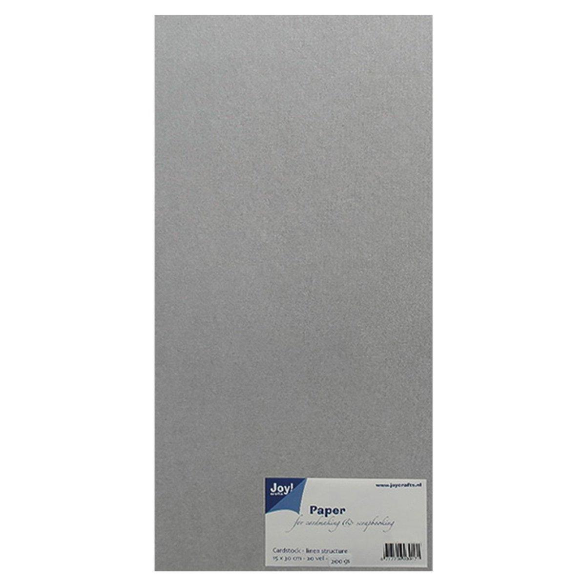 Joy!Crafts | Karton linnen 15x30cm 20pcs Grau