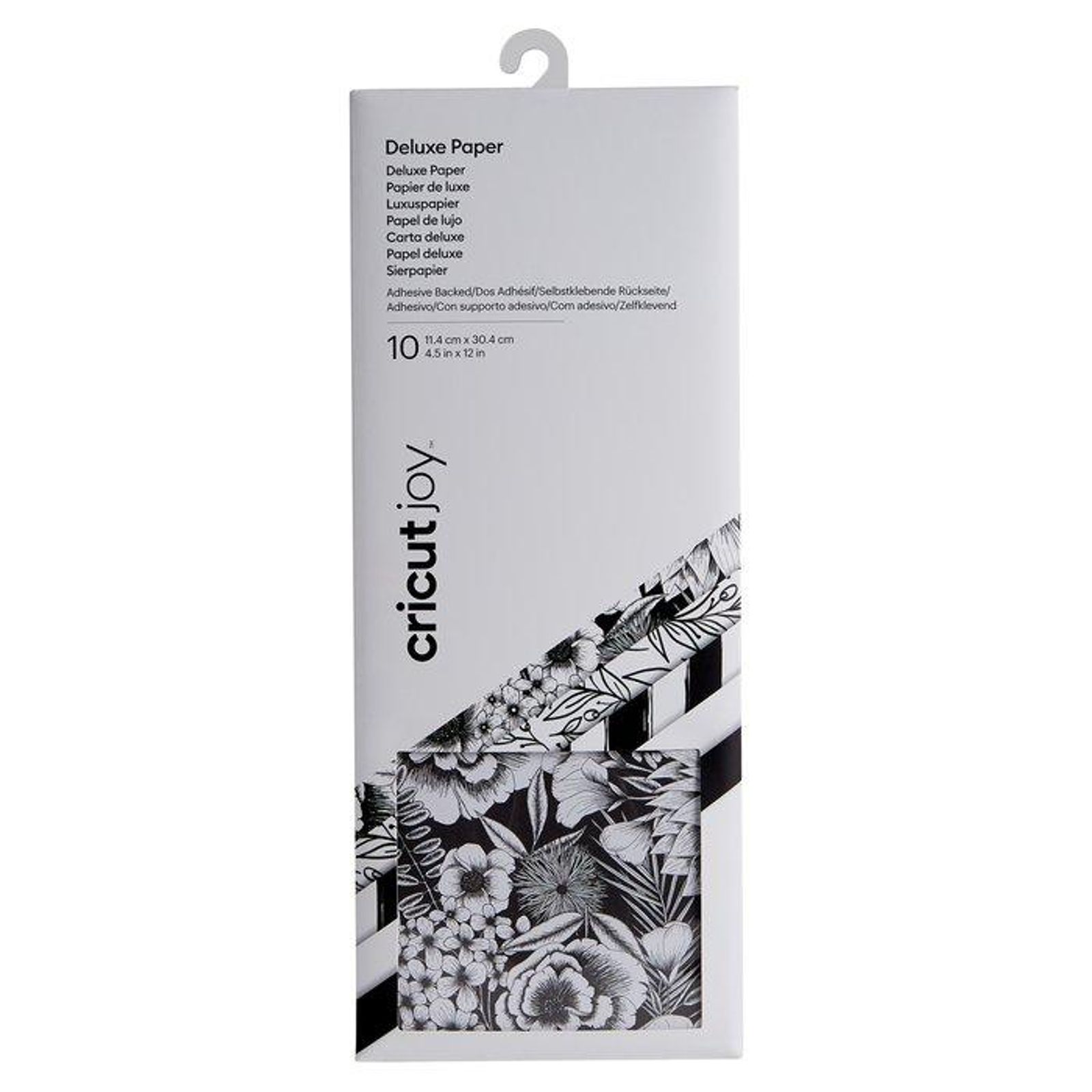 Cricut Joy | Deluxe Papier schwarzes und weißes Pflanzenmuster selbstklebend