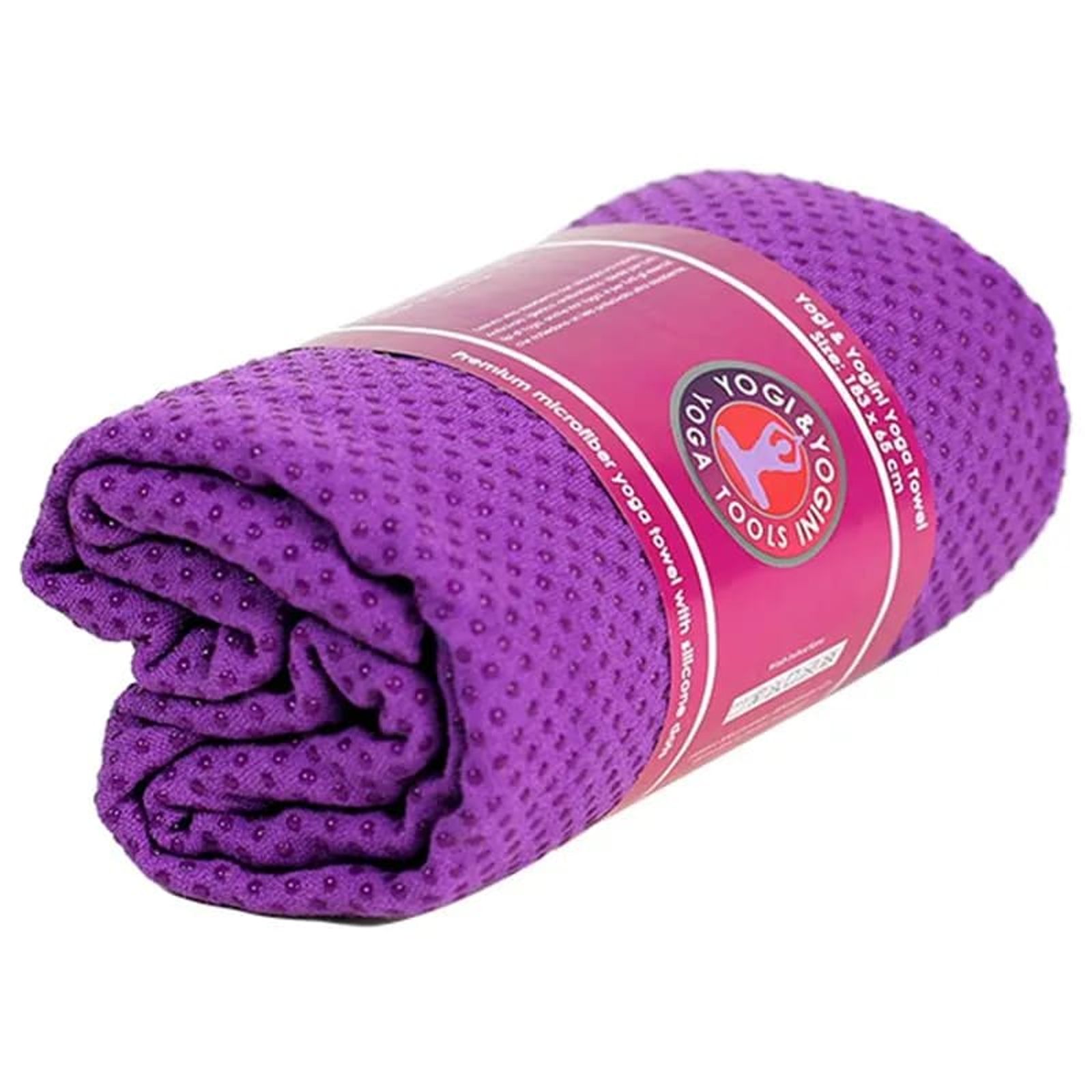 Yoga Handtuch rutschfest violett Sil. -- 500 g; 183x65 cm