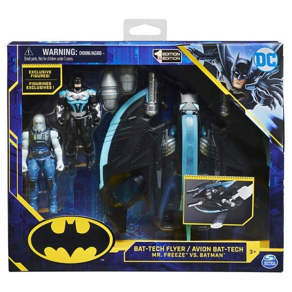Batman Bat-Tech Flyer mit 2 Actionfiguren Batman und Mr. Freeze