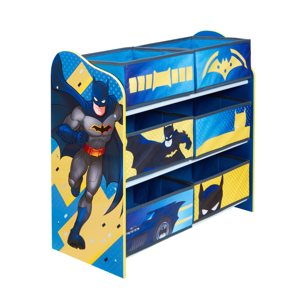 Batman - Regal zur Spielzeugaufbewahrung mit sechs Kisten für Kinder