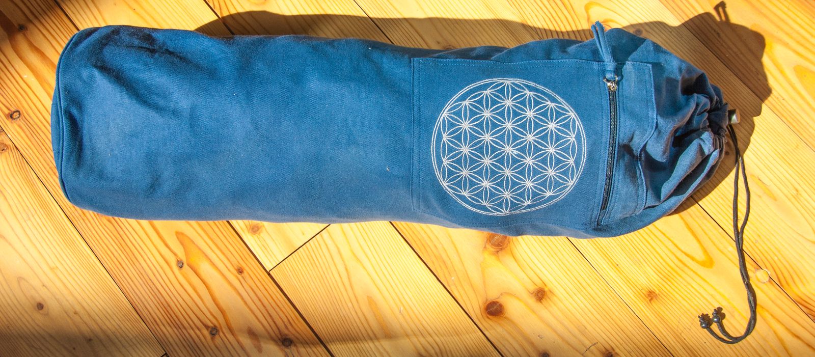 Yoga Tasche mit Blume des Lebens blau