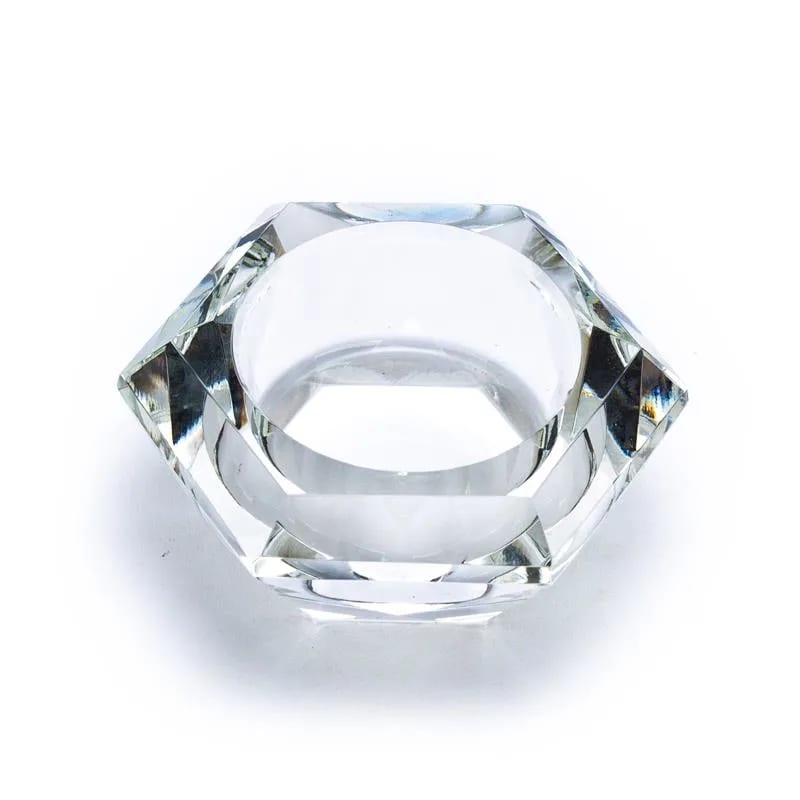Gläserner Teelichthalter Diamant -- 7x3.5cm