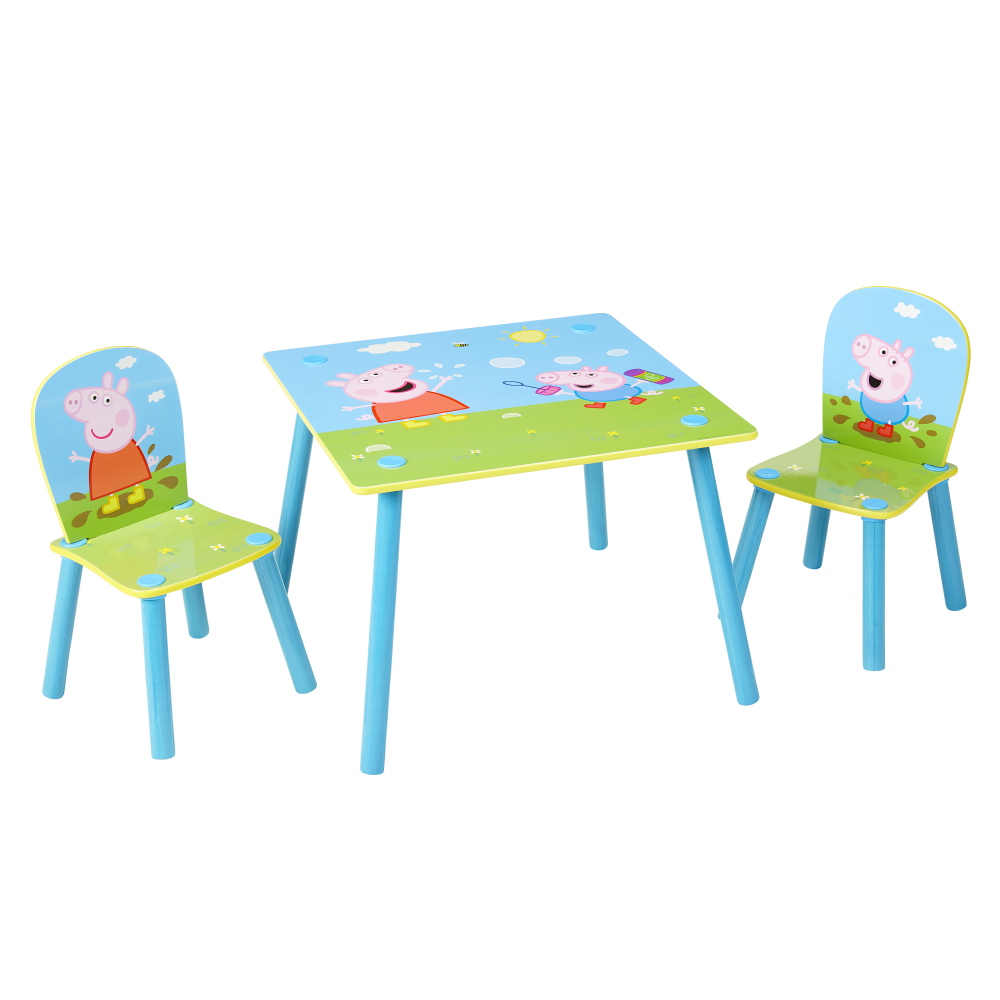Peppa Pig - Set aus Tisch und 2 Stühlen für Kinder 