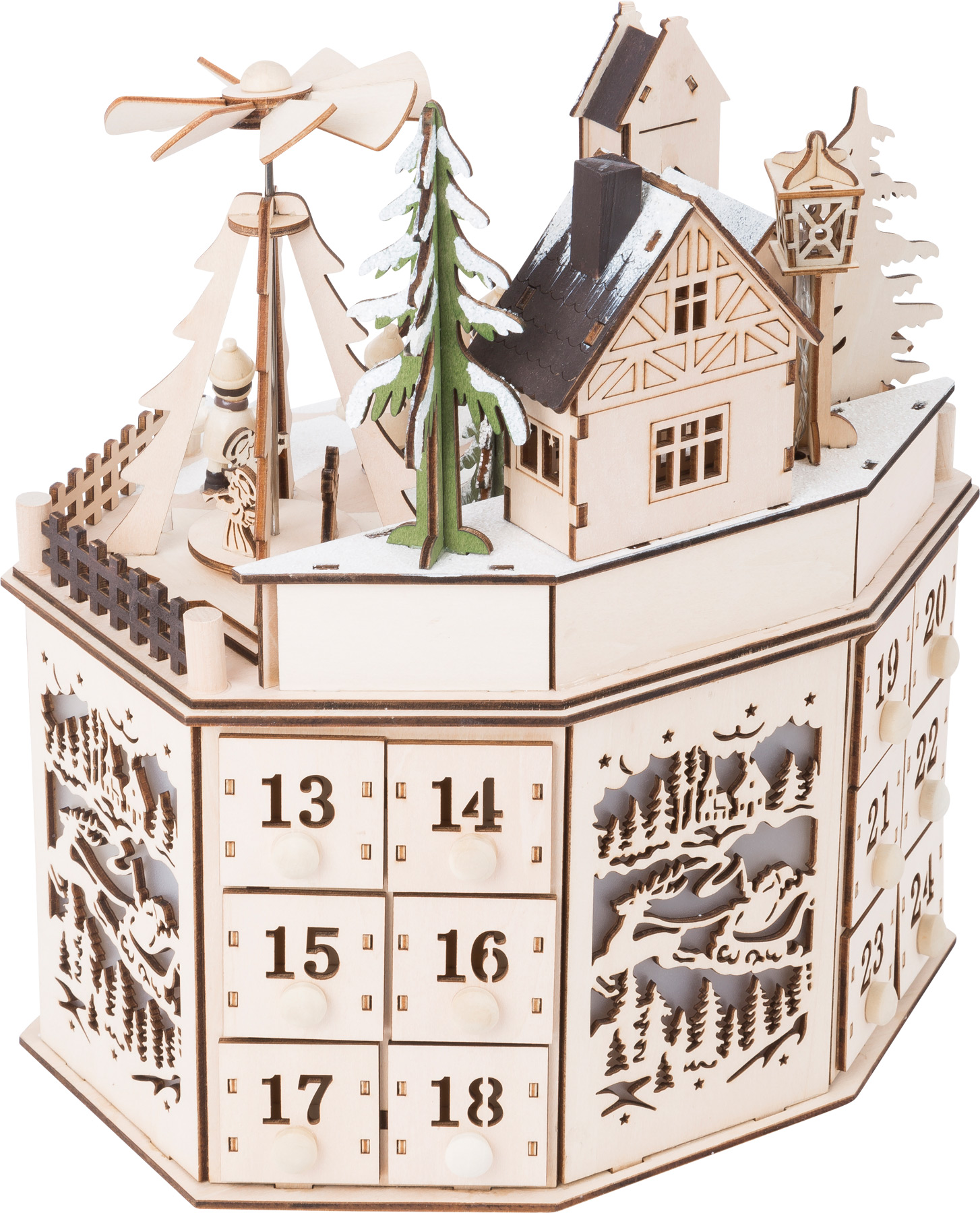 Adventskalender mit Pyramide