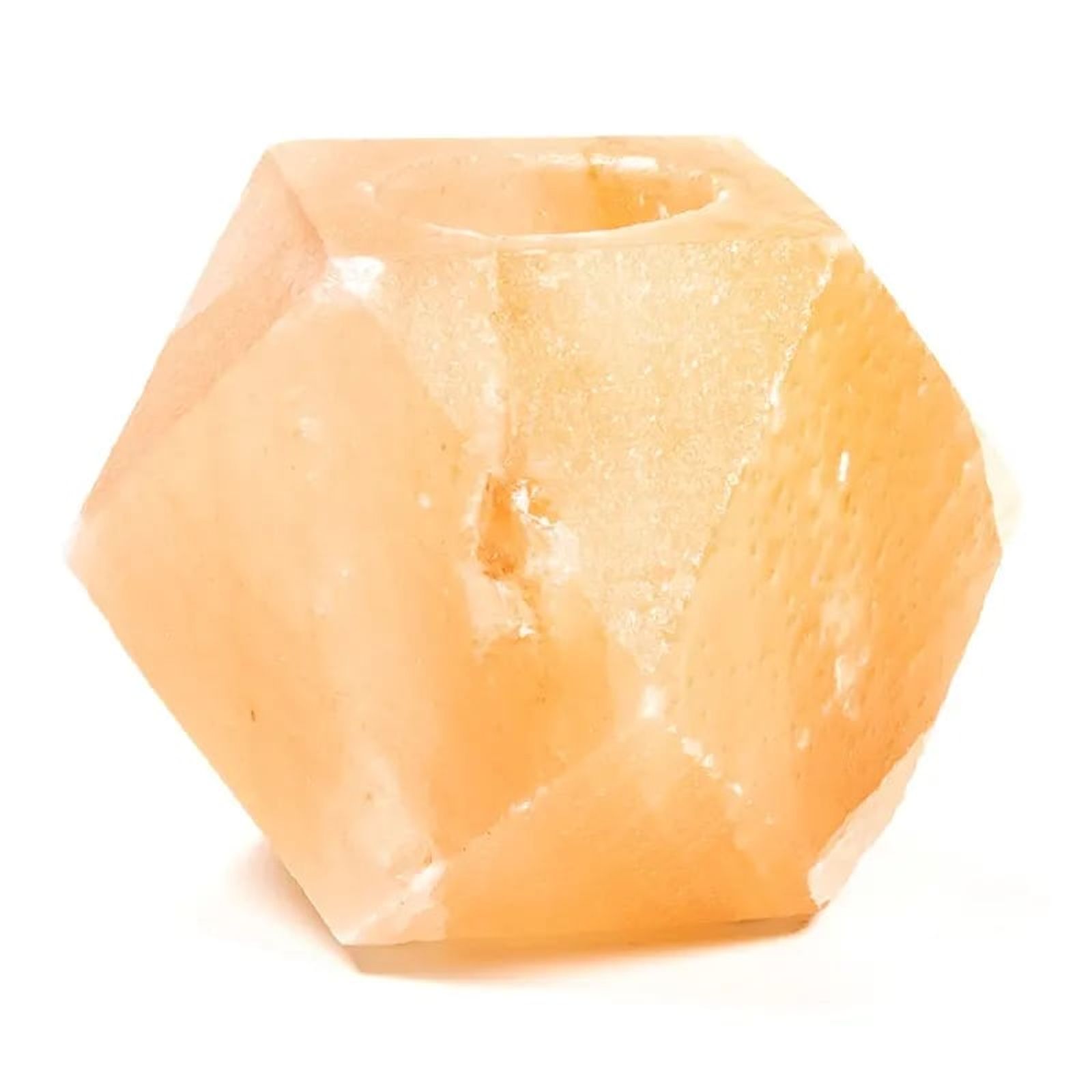 Salzkristall-Teelichhalter Diamant -- 1200g