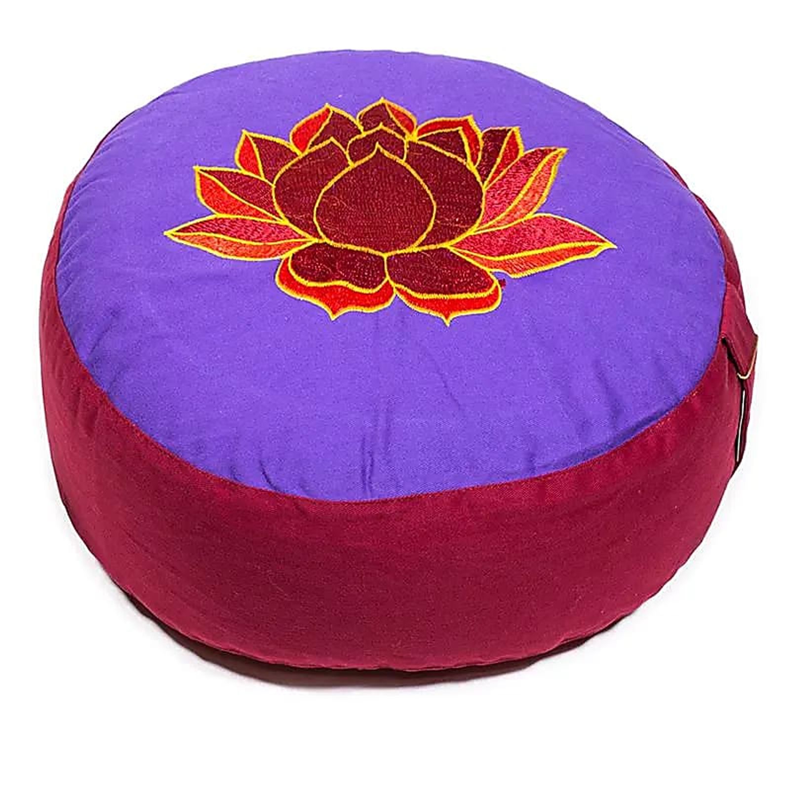Meditationskissen Lotus violett/rot/orange -- 33x17 cm