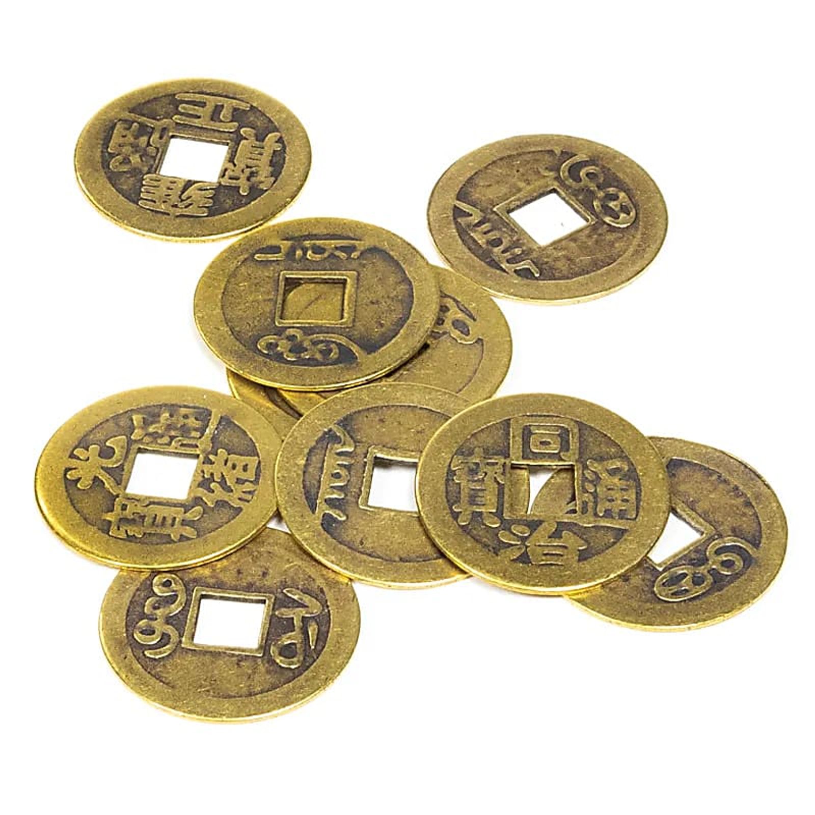 Chinesische Feng Shui Glücksmünzen Set von 10 -- 2.3 cm