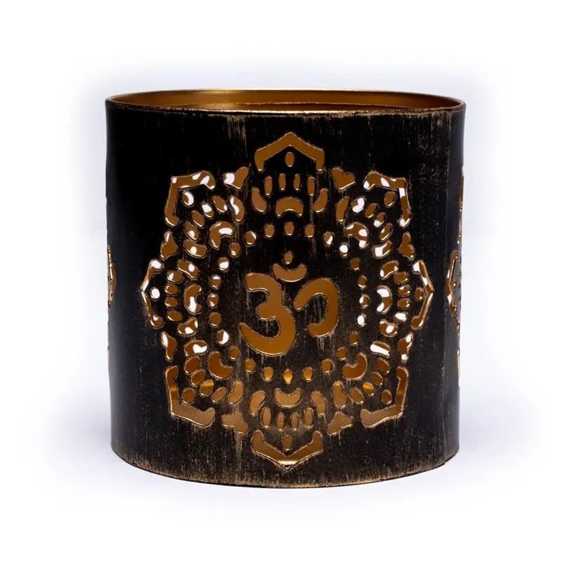 Fair Trade Teelichthalter OM Mandala -- 9.5x10 cm