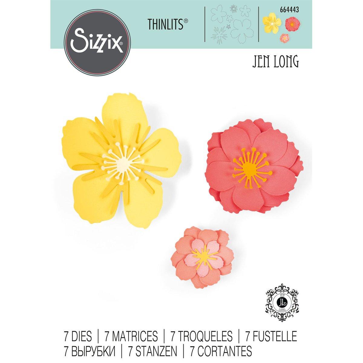 Thinlits Stanzschablonen-Set, 7er-Pack Blumenblüte von Jen Long