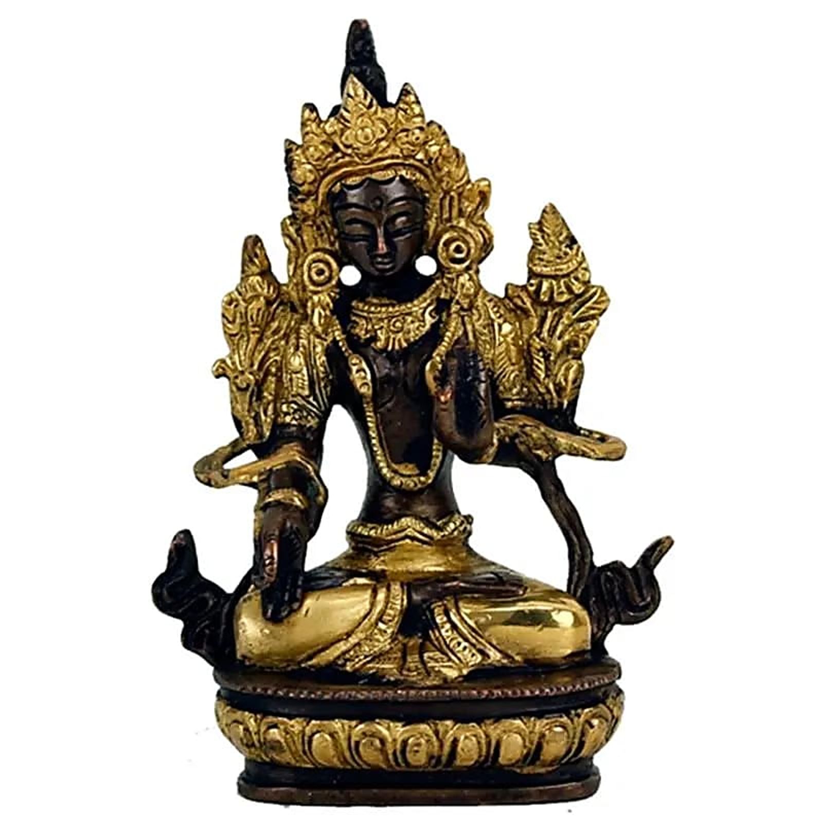 Weiße Tara Statue Messing/goldfarben -- 564 g; 13 cm
