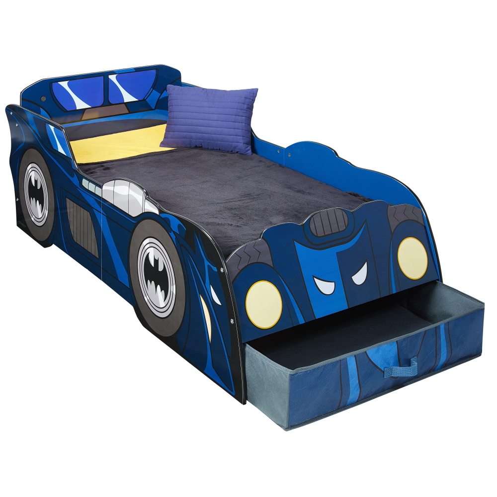 Batman: Batmobil-Bett für Kinder und Kleinkinder mit Beleuchtung inklusive Schublade zur Aufbewahrung 