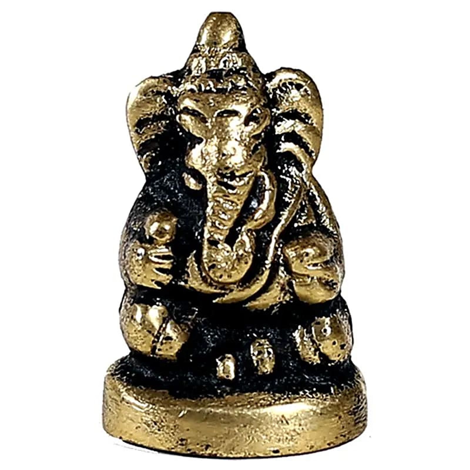 Ganesha Mini-Statuette sitzend Messing -- 24 g; 3 cm