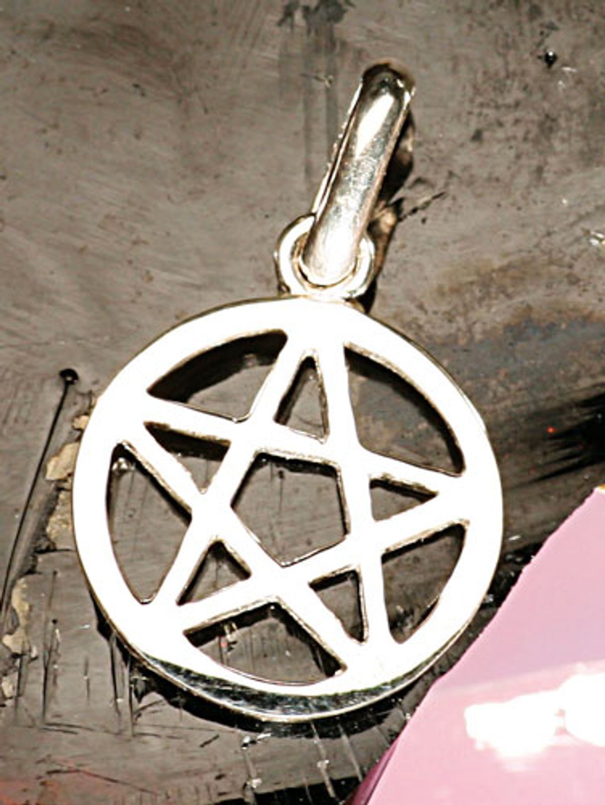 Pentagramm mit Rand Anhänger, klein