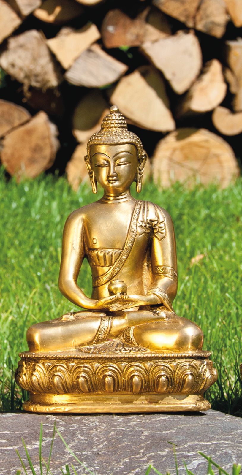 Buddha Amithaba, Messing, ca. 20 cm